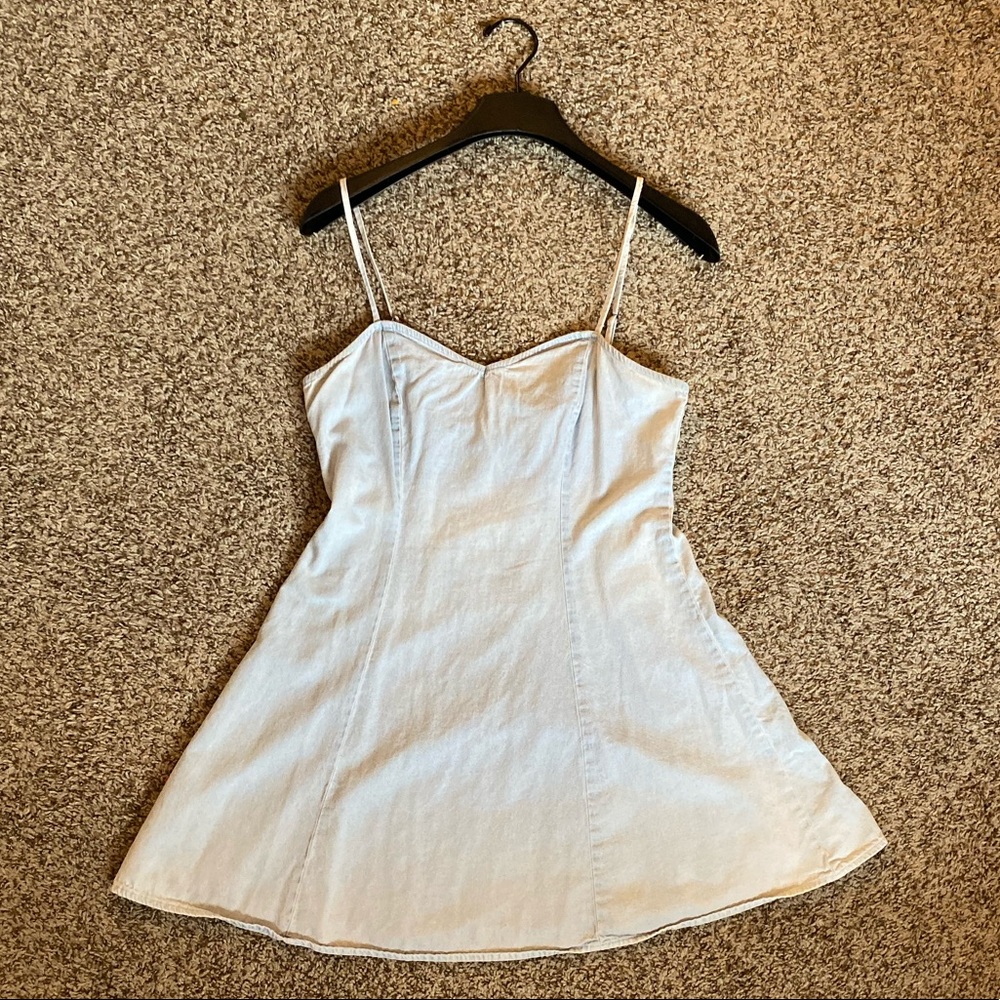 Vintage Retro denim color mini dress
